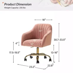Kirklands Home Office Furniture|Velvet Swivel Jacyln Office Chair Pink