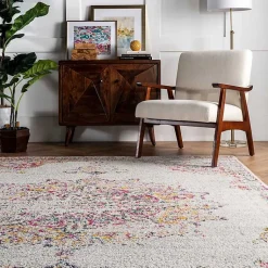 Kirklands Home Area Rugs|Pink Vintage Medallion Area Rug, 8x12