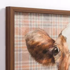 Kirklands Home Framed Art|Plaid Cow Close-Up Framed Art Print