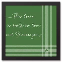 Sale Plaid Love & Shenanigans Framed Canvas Wall Art St Patricks Day Decorations