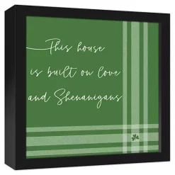 Sale Plaid Love & Shenanigans Framed Canvas Wall Art St Patricks Day Decorations