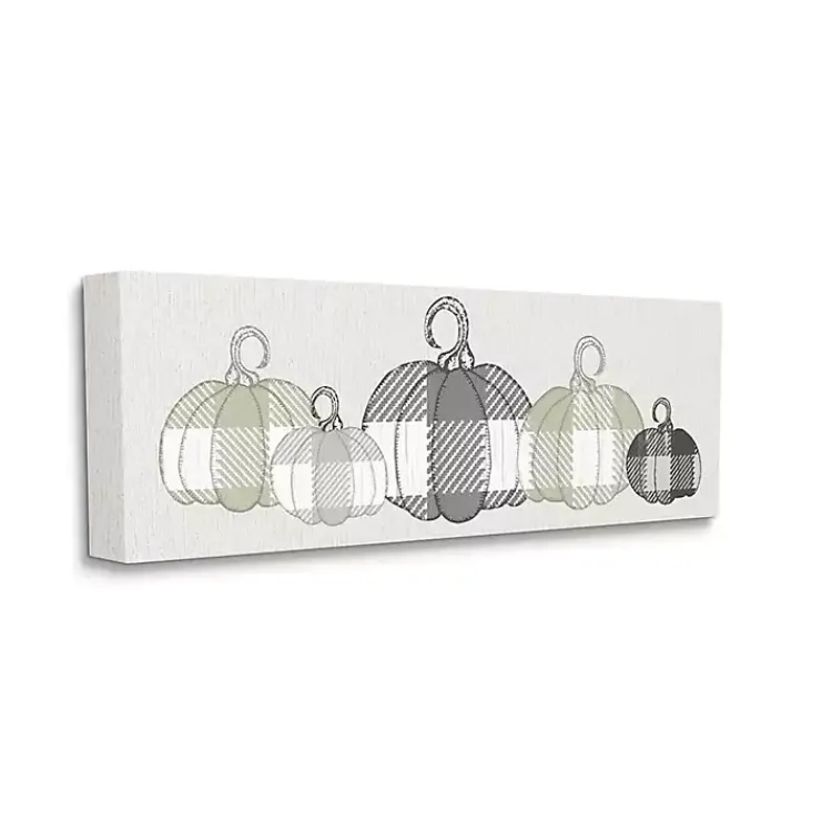 Outlet Plaid Patterned Pumpkins Canvas Art Print Fall