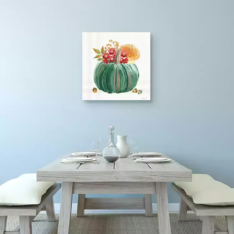 Clearance Plaid Pumpkin Harvest Canvas Art Print Fall
