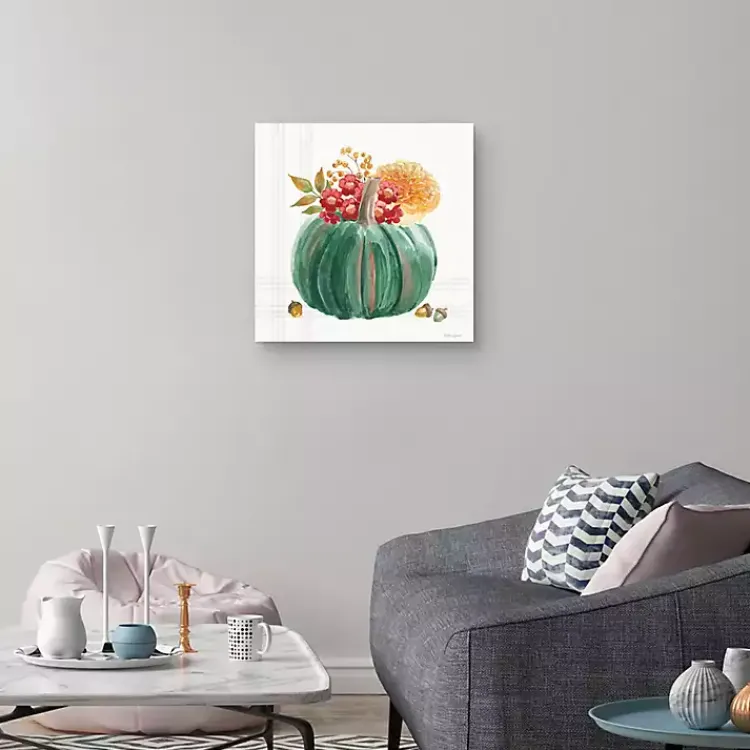 Clearance Plaid Pumpkin Harvest Canvas Art Print Fall