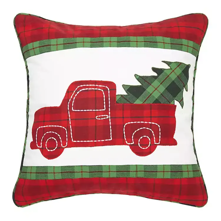 New Plaid Truck Christmas Pillow Christmas Pillows