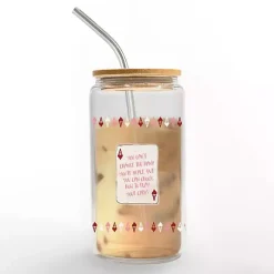 Kirklands Home Glassware & Drinkware|Play Your Cards Glass Tumber Pink