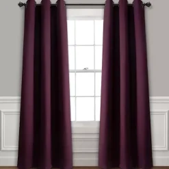 Kirklands Home Curtains & Drapes|Plum Absolute Blackout Curtain Panel Set, 84 in. Purple
