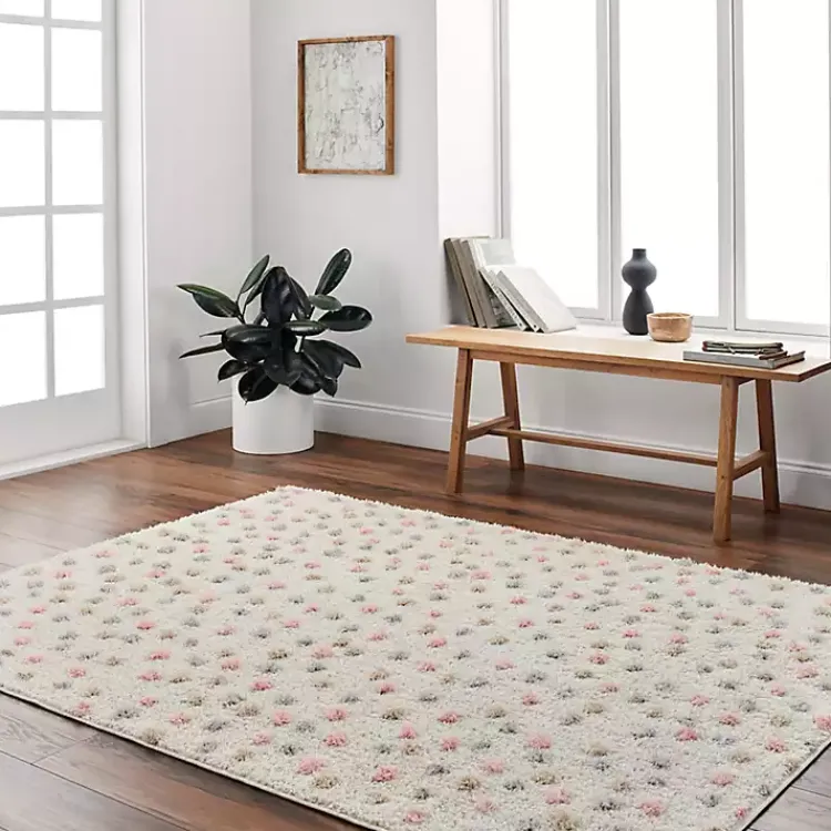 Kirklands Home Area Rugs|Plush Multicolor Dotted Area Rug, 5x7