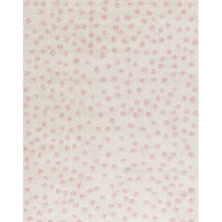 Kirklands Home Area Rugs|Plush Pink Dotted Area Rug, 5x7