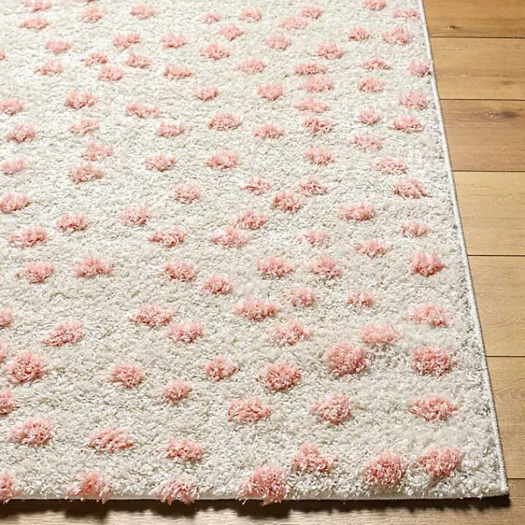 Kirklands Home Area Rugs|Plush Pink Dotted Area Rug, 5x7