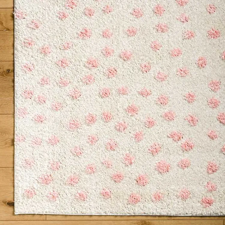 Kirklands Home Area Rugs|Plush Pink Dotted Area Rug, 5x7