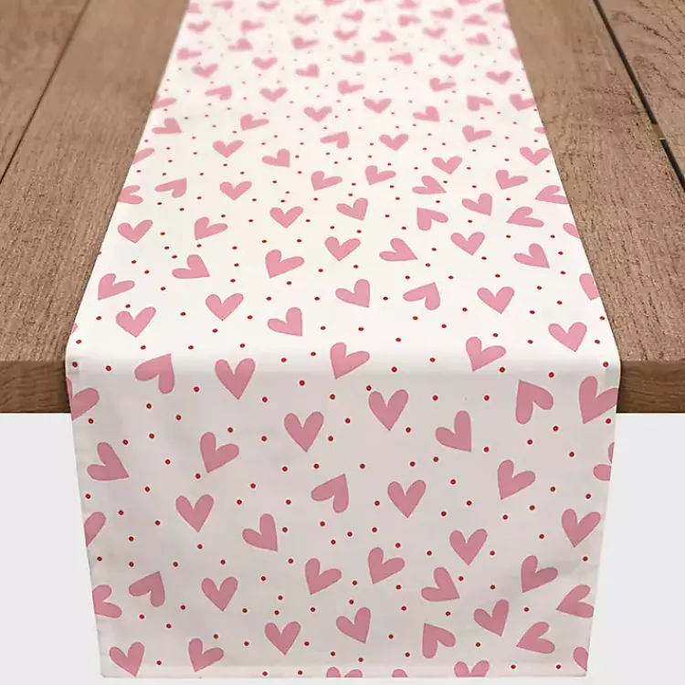 Kirklands Home Table Linens|Polka Dot Hearts Table Runner, 90 in.