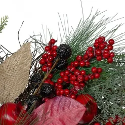 Pomegranate Berry Burlap Harvest Wreath Fall