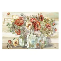 Kirklands Home Canvas Art|Poppies and Eucalyptus Canvas Art Print, 48x32 in. Multi