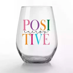 Kirklands Home Glassware & Drinkware|Positive Energy Stemless Wine Glasses, Set of 2 Multi