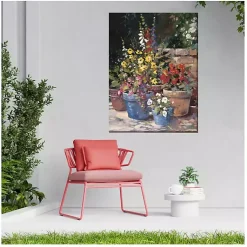 Kirklands Home Outdoor Wall Decor|Potted Flowers Outdoor Canvas Art Print Multi