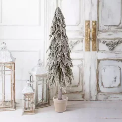 New Potted Soft Touch Snowy Norfolk Pine Tree, 48 in. Christmas Arrangements & Garland