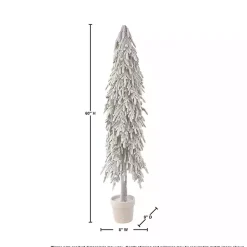 Hot Potted Soft Touch Snowy Norfolk Pine Tree, 60 in. Christmas Arrangements & Garland