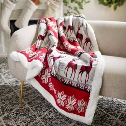 Outlet Prancer Nordic Print Throw Blankets & Throws