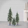 Hot Pre-Lit Assorted Alpine Christmas Trees, Set of 3 Christmas Trees