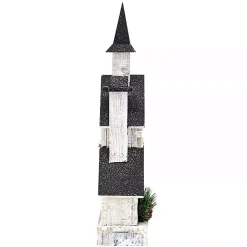 Best Pre-Lit Black and White Steepled Church Statue Christmas Decorations