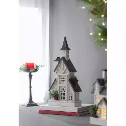 Best Pre-Lit Black and White Steepled Church Statue Christmas Decorations