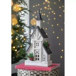 Best Pre-Lit Black and White Steepled Church Statue Christmas Decorations