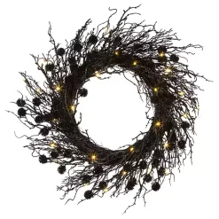 Hot Pre-Lit Deadwood Wreath Halloween