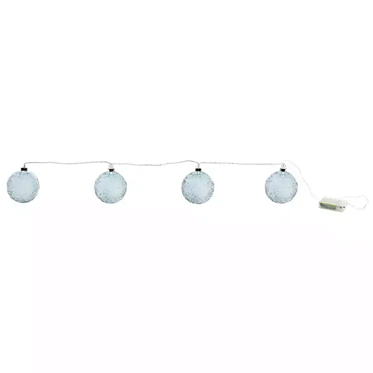 Pre-Lit Crackle Glass Ornament Garland Christmas Tree Decorations