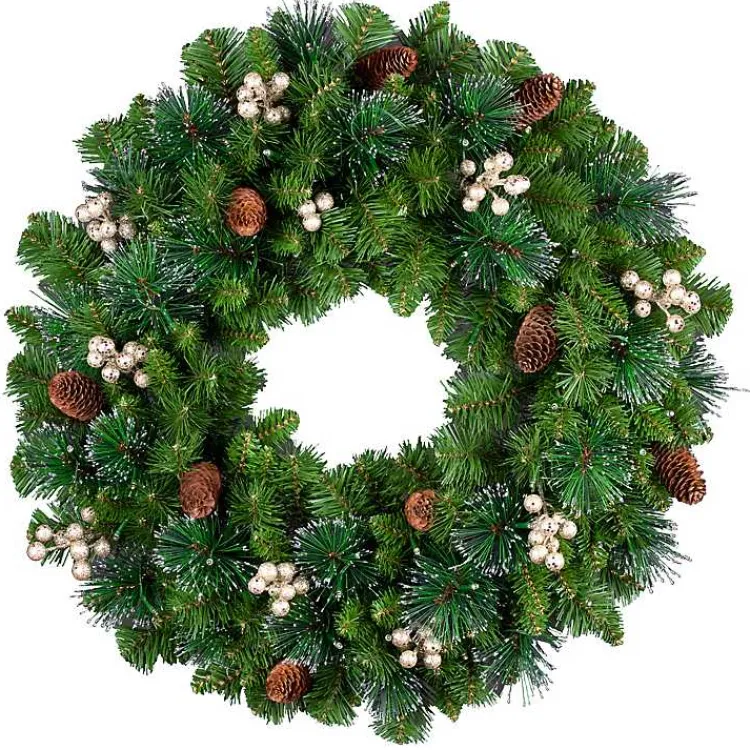 Online Pre-Lit Crestwood Gold Spruce Christmas Wreath Christmas Wreaths