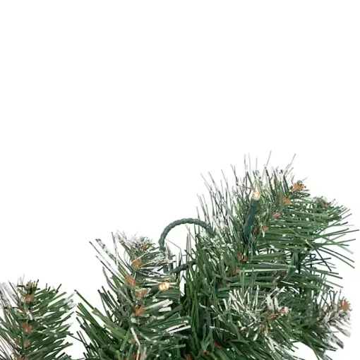 Clearance Pre-Lit Frosted Pine and Pinecone Garland Christmas Arrangements & Garland