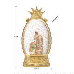 Pre-Lit en Crown Holy Family Snow Globe Christmas Decorations