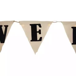 New Pre-Lit Happy Halloween Burlap Banner Halloween