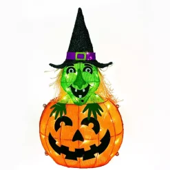 Clearance Pre-lit Jack O Lantern Witch Outdoor Decoration Halloween