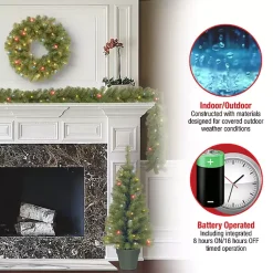 Hot Pre-Lit Multicolor 4-pc. Christmas ery Set Christmas Arrangements & Garland