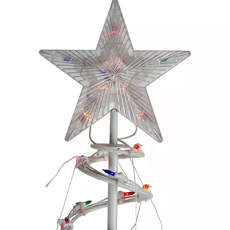 Online Pre-Lit Multicolor White Spiral Trees, Set of 3 Outdoor Christmas Decorations