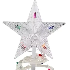 Online Pre-Lit Multicolor White Spiral Trees, Set of 3 Outdoor Christmas Decorations