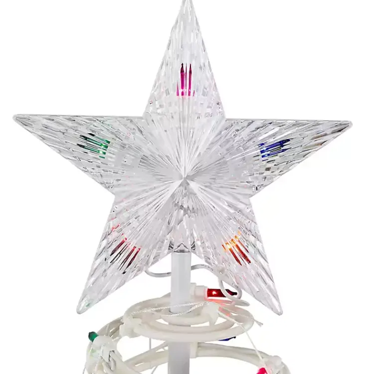 Online Pre-Lit Multicolor White Spiral Trees, Set of 3 Outdoor Christmas Decorations