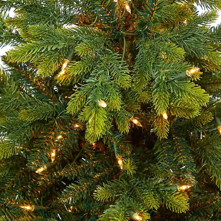 Discount Pre-Lit North Carolina Fir Tree in Red Planter Christmas Arrangements & Garland