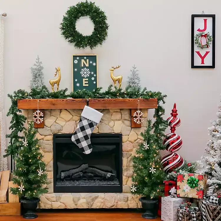 Hot Pre-Lit 3-pc. Christmas ery Set Christmas Arrangements & Garland