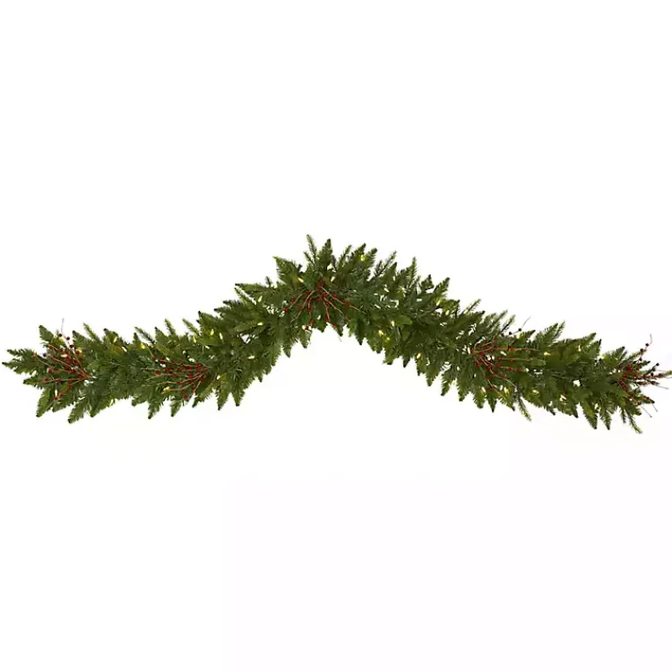 Online Pre-Lit Pine and Berry Garland Christmas Arrangements & Garland