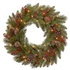Outlet Pre-Lit Pine Cone Bristle Berry Christmas Wreath Wreaths