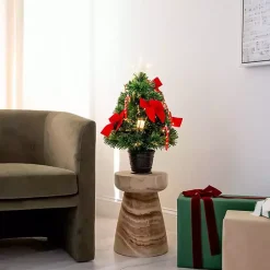 New Pre-Lit Red Bow Christmas Tree Arrangement Christmas Arrangements & Garland