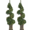 Outlet Pre-Lit Spiral Potted Pine Trees, Set of 2 Christmas Trees