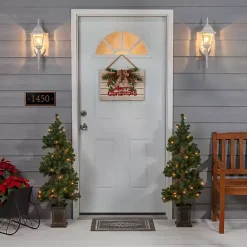 Outlet Pre-Lit Spiral Potted Pine Trees, Set of 2 Christmas Trees