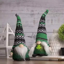 Online Pre-Lit St. Patrick's Day Girl Gnome Figurine St Patricks Day Decorations