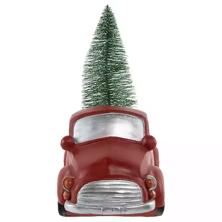 New Pre-Lit Vintage Red Tree Truck Figurine Christmas Decorations