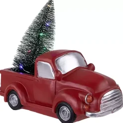 New Pre-Lit Vintage Red Tree Truck Figurine Christmas Decorations