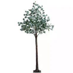 Clearance Pre-Lit Warm LED Eucalyptus Plant, 6 ft. Trees & Topiaries