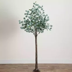 Clearance Pre-Lit Warm LED Eucalyptus Plant, 6 ft. Trees & Topiaries